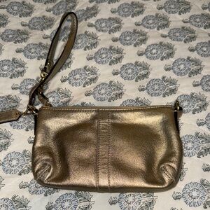 Coach Metallic Gold Wristlet Clutch